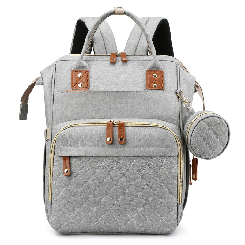 Portable Large Capacity Baby Folding Travel Bed Bag - Light Grey - Nursery Storage