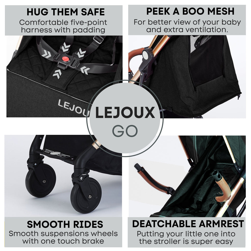 Lejoux Go Baby Travel Stroller Pram Pushchair Buggy