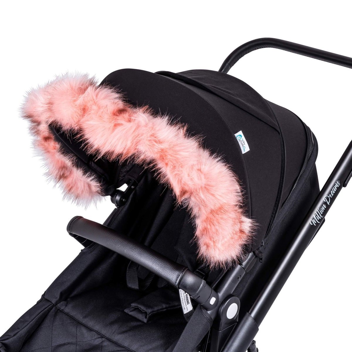 Pram Fur Hood Trim Attachment for Pushchair - Fur Hood