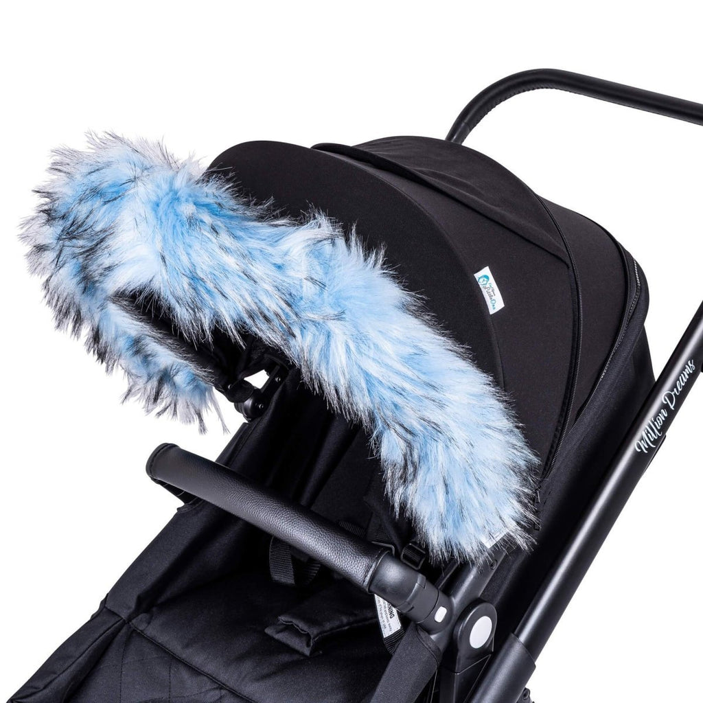 Pram Fur Hood Trim Attachment for Pushchair - Fur Hood