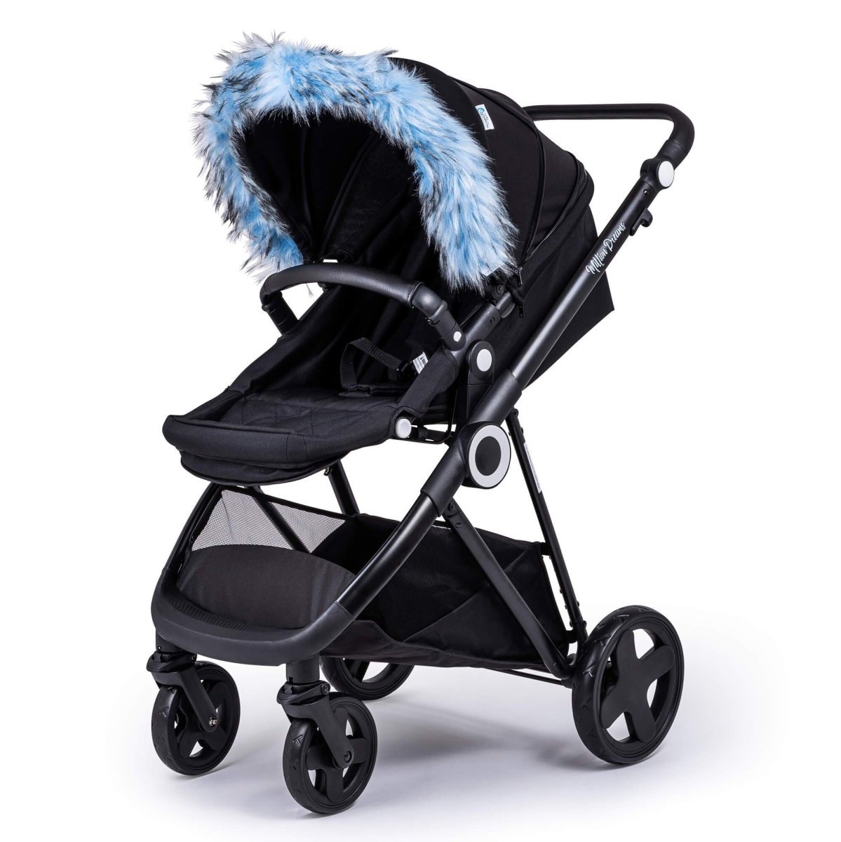 Pram Fur Hood Trim Attachment for Pushchair - Fur Hood