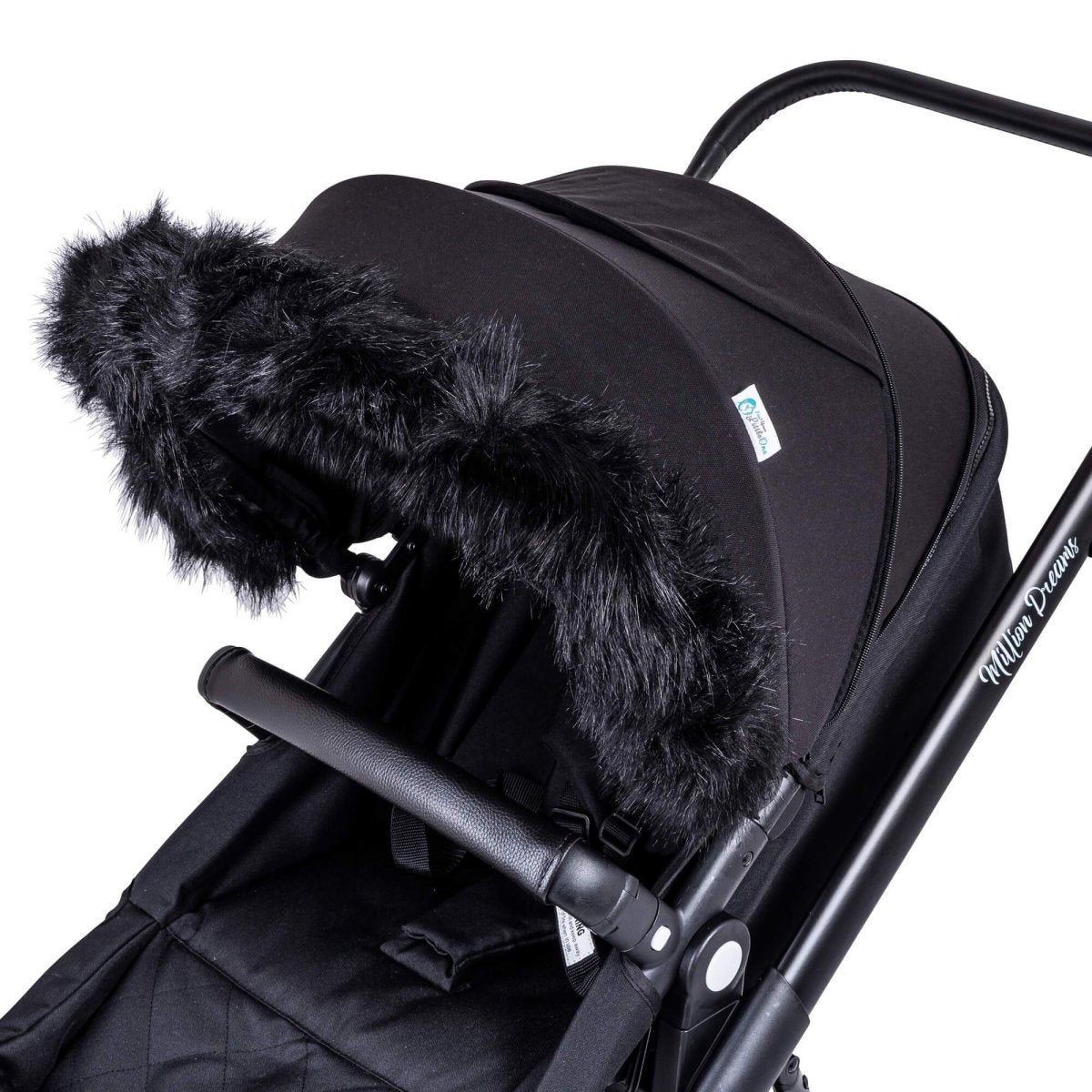 Pram Fur Hood Trim Attachment for Pushchair - Fur Hood