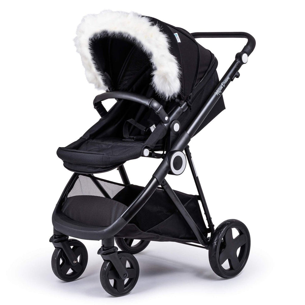 Pram Fur Hood Trim Attachment for Pushchair - Fur Hood
