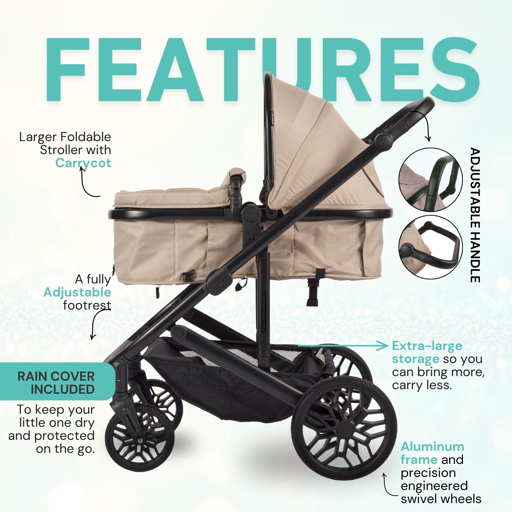 Lejoux Avant Baby Pram Stroller Carrycot Pushchair 0 Months+