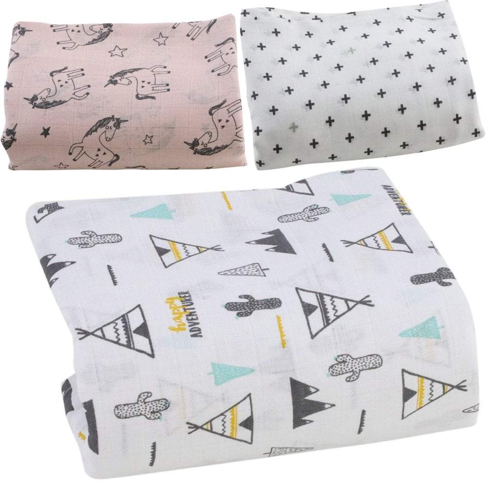 Printed Muslin Squares 100% Cotton 80x80cm - Baby Muslin Squares