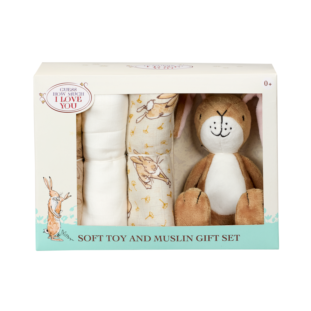 Rainbow Designs Guess How Much I Love You Soft Toy & Muslin Set - Soft Toy / Plushie