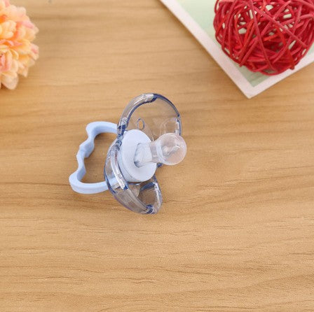 Love baby baby baby new baby pacifier anti automatically closed round head flat hair randomly issued - blue