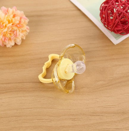 Love baby baby baby new baby pacifier anti automatically closed round head flat hair randomly issued - yellow