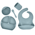 Silicone Children’s Suction Cup Bowl Bib Baby Dinner Plate Water Cup Complementary Food Bowl Spoon Saliva Pocket