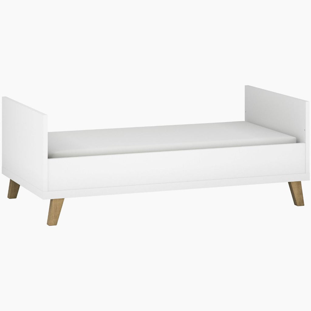 Little Acorns Siriana 3 Piece Nursery Furniture Set with Cot Bed, Dresser and Wardrobe - White & Oak