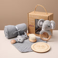 Bopoobo 1Set Bath Toys Set Kid Swaddle Wrap Baby Milestones - Elephant 6PCS Set
