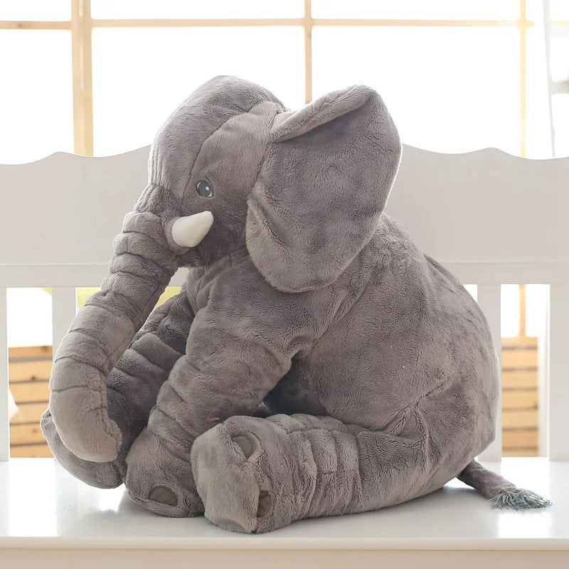 Soft Comfort Elephant Plush Toy Accompany Sleeping Baby Sleep Child Pillow Leather Shell - Grey / 60cm