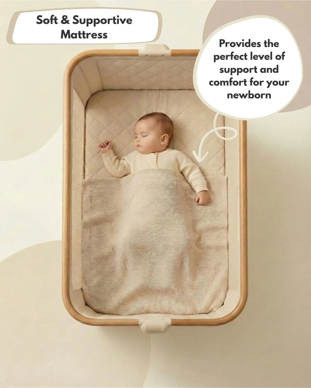 Sona Next To Me Crib - Beige - Bedside Crib