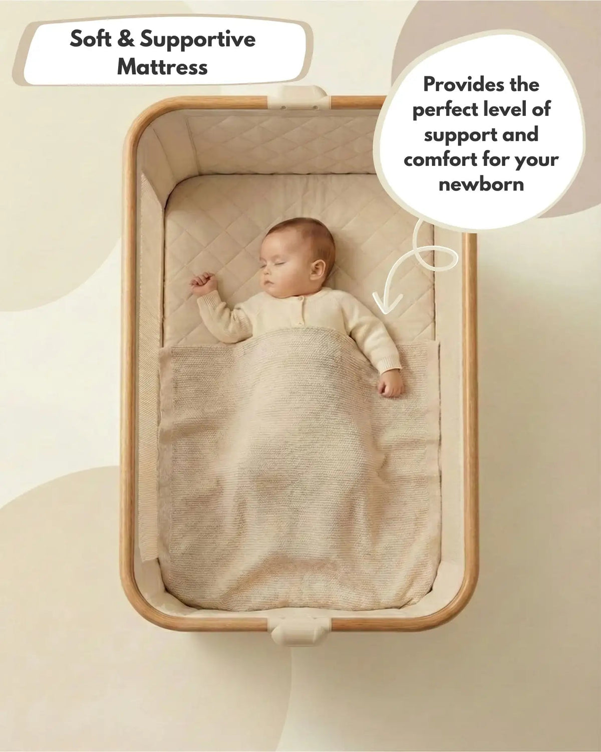 Sona Next To Me Crib - Beige - Bedside Crib