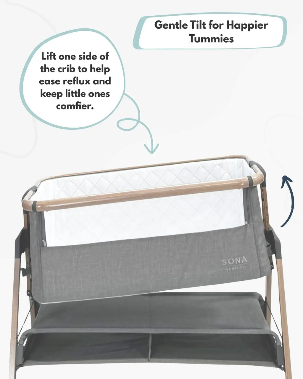Sona Next To Me Crib - Grey - Bedside Crib