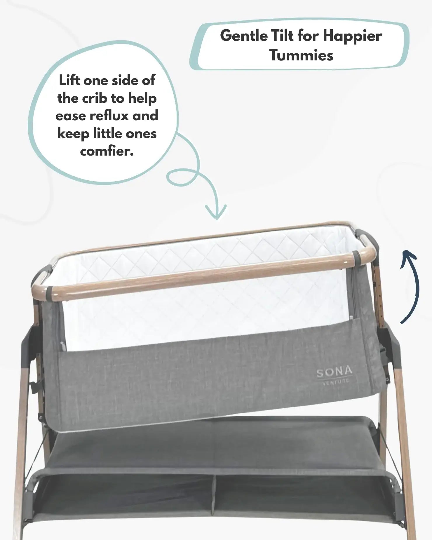 Sona Next To Me Crib - Grey - Bedside Crib