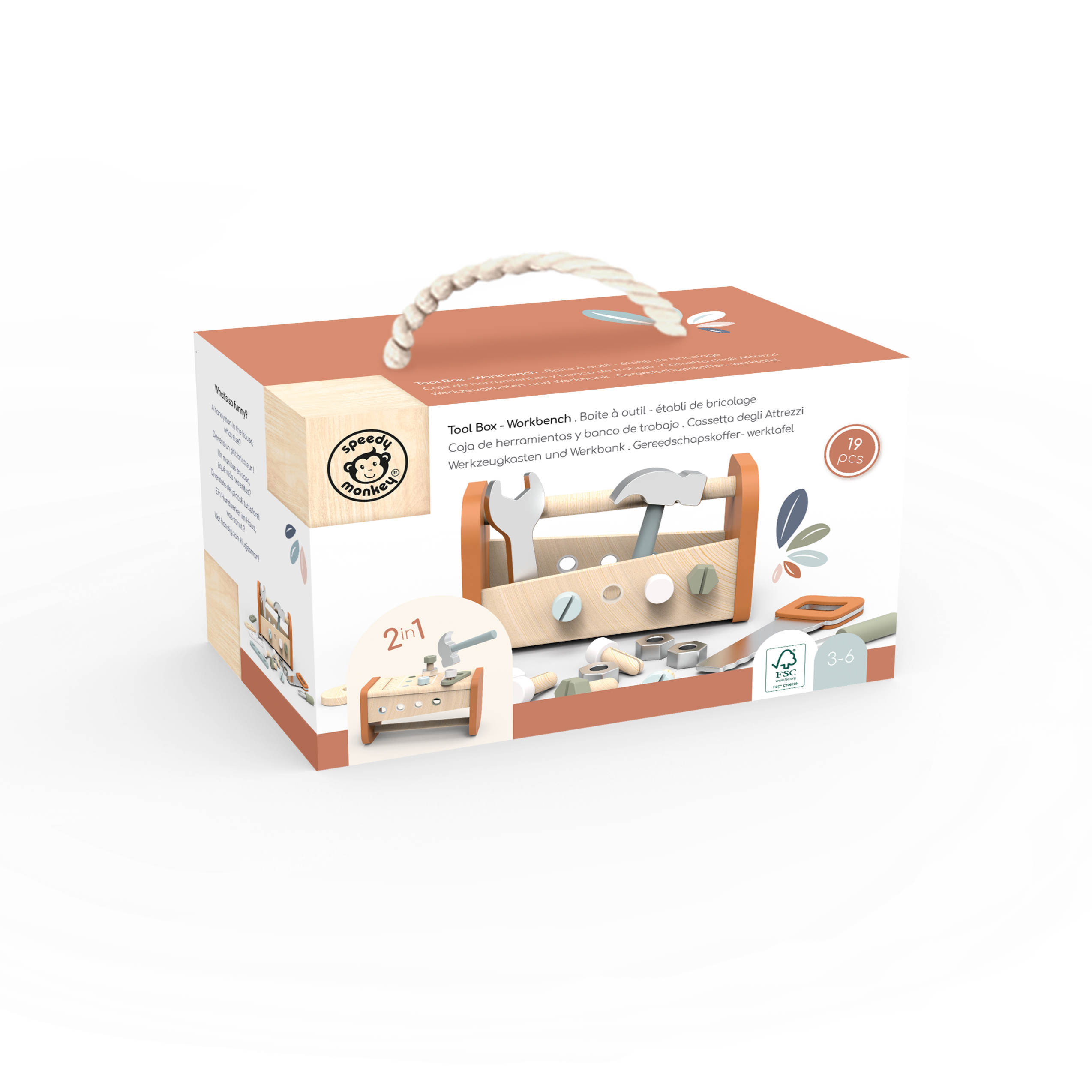 Speedy Monkey 2 in 1 Tool Box & Workbench - Educational Toys