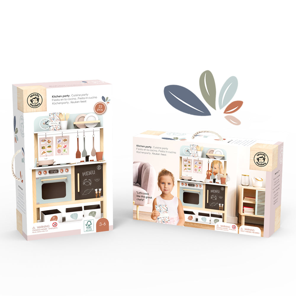 Speedy Monkey Wooden Kitchen with Accessories - Educational Toys