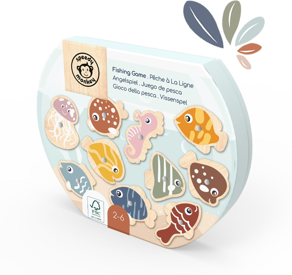 Speedy Monkey Wooden Magnetic Fishing Game - Educational Toys