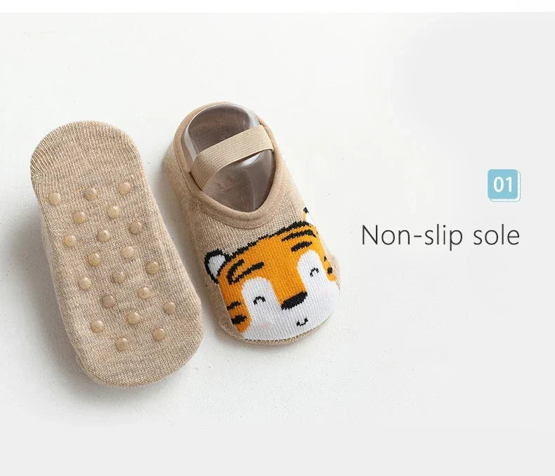 Spring Anti Slip Baby Socks Toddler Kids Floor Socks with Rubber Soles Autumn Newborn Baby Boy Girl Cartoon Cute Ball