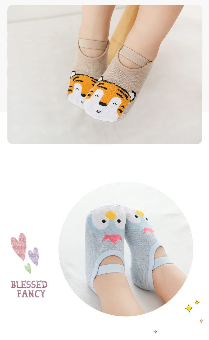 Spring Anti Slip Baby Socks Toddler Kids Floor Socks with Rubber Soles Autumn Newborn Baby Boy Girl Cartoon Cute Ball