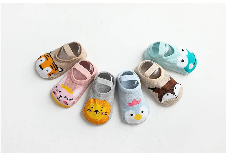 Spring Anti Slip Baby Socks Toddler Kids Floor Socks with Rubber Soles Autumn Newborn Baby Boy Girl Cartoon Cute Ball