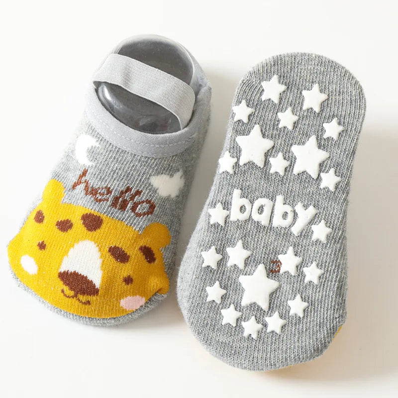 Spring Anti Slip Baby Socks Toddler Kids Floor Socks with Rubber Soles Autumn Newborn Baby Boy Girl Cartoon Cute Ball