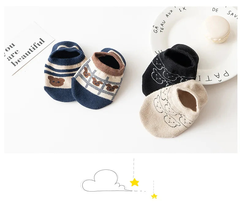 Spring Anti Slip Baby Socks Toddler Kids Floor Socks with Rubber Soles Autumn Newborn Baby Boy Girl Cartoon Cute Ball