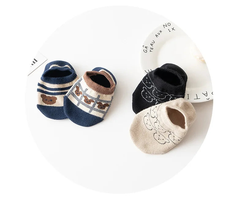 Spring Anti Slip Baby Socks Toddler Kids Floor Socks with Rubber Soles Autumn Newborn Baby Boy Girl Cartoon Cute Ball