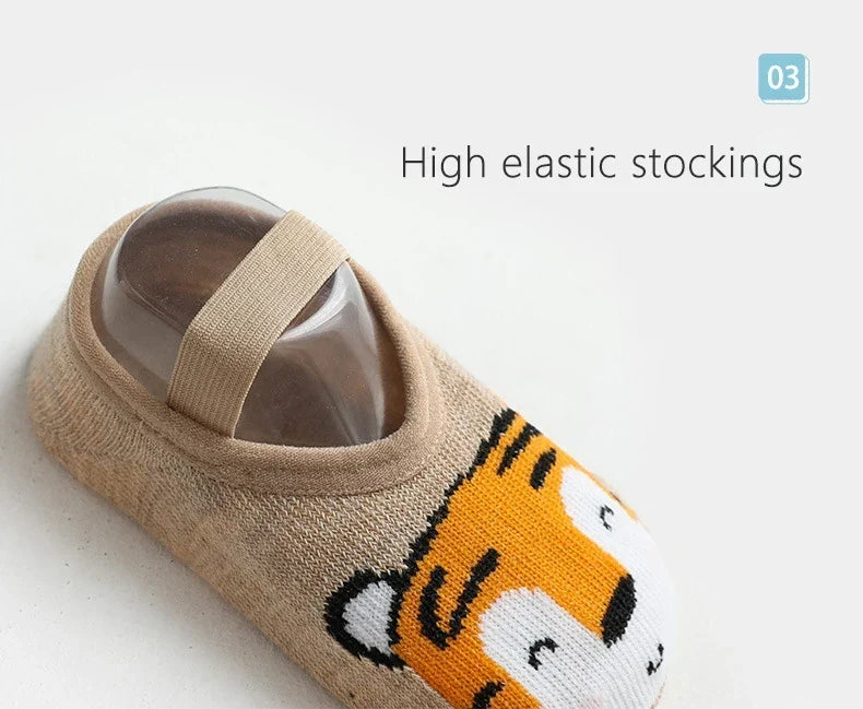 Spring Anti Slip Baby Socks Toddler Kids Floor Socks with Rubber Soles Autumn Newborn Baby Boy Girl Cartoon Cute Ball