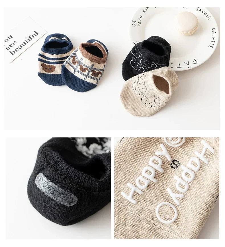 Spring Anti Slip Baby Socks Toddler Kids Floor Socks with Rubber Soles Autumn Newborn Baby Boy Girl Cartoon Cute Ball