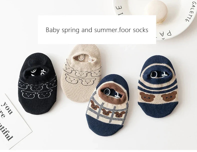 Spring Anti Slip Baby Socks Toddler Kids Floor Socks with Rubber Soles Autumn Newborn Baby Boy Girl Cartoon Cute Ball