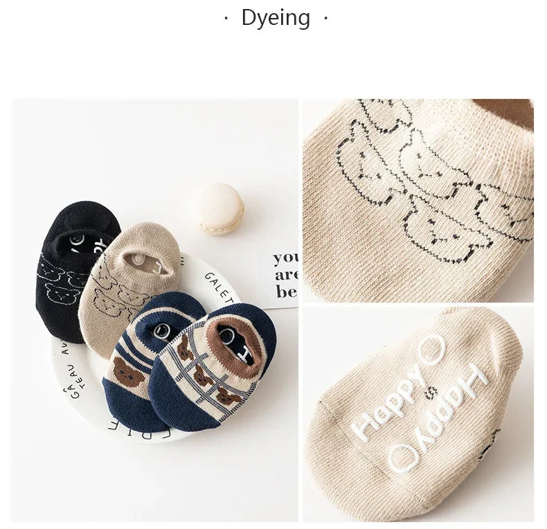 Spring Anti Slip Baby Socks Toddler Kids Floor Socks with Rubber Soles Autumn Newborn Baby Boy Girl Cartoon Cute Ball
