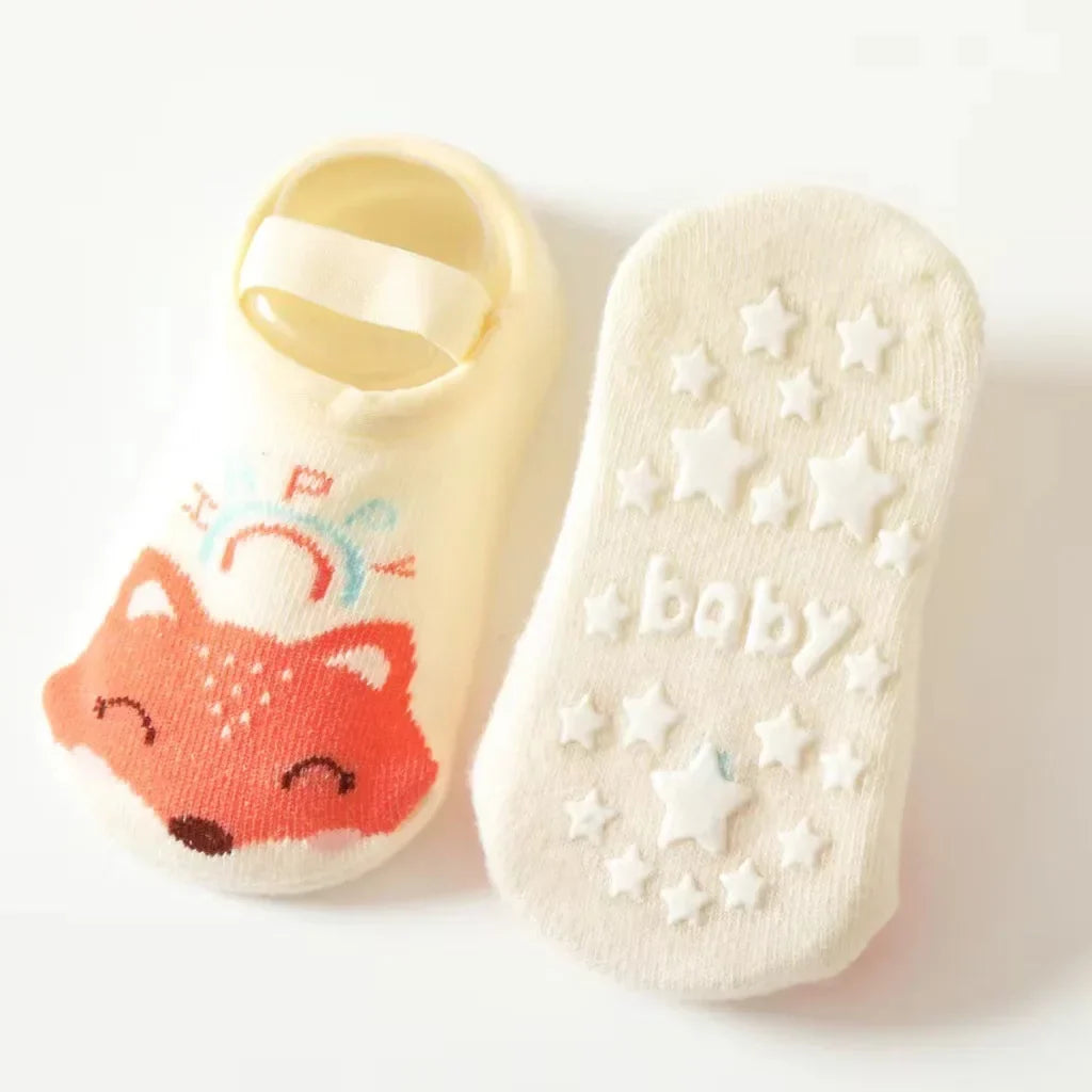 Spring Anti Slip Baby Socks Toddler Kids Floor Socks with Rubber Soles Autumn Newborn Baby Boy Girl Cartoon Cute Ball