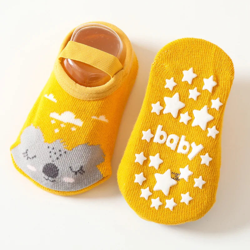 Spring Anti Slip Baby Socks Toddler Kids Floor Socks with Rubber Soles Autumn Newborn Baby Boy Girl Cartoon Cute Ball