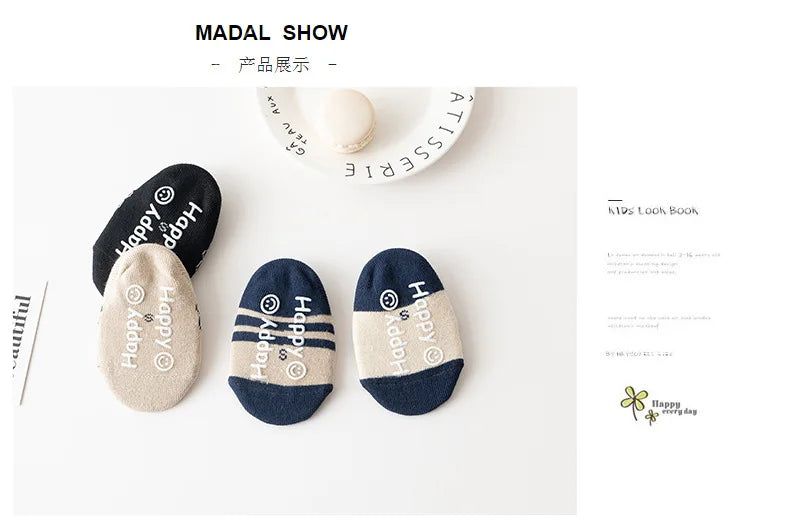 Spring Anti Slip Baby Socks Toddler Kids Floor Socks with Rubber Soles Autumn Newborn Baby Boy Girl Cartoon Cute Ball