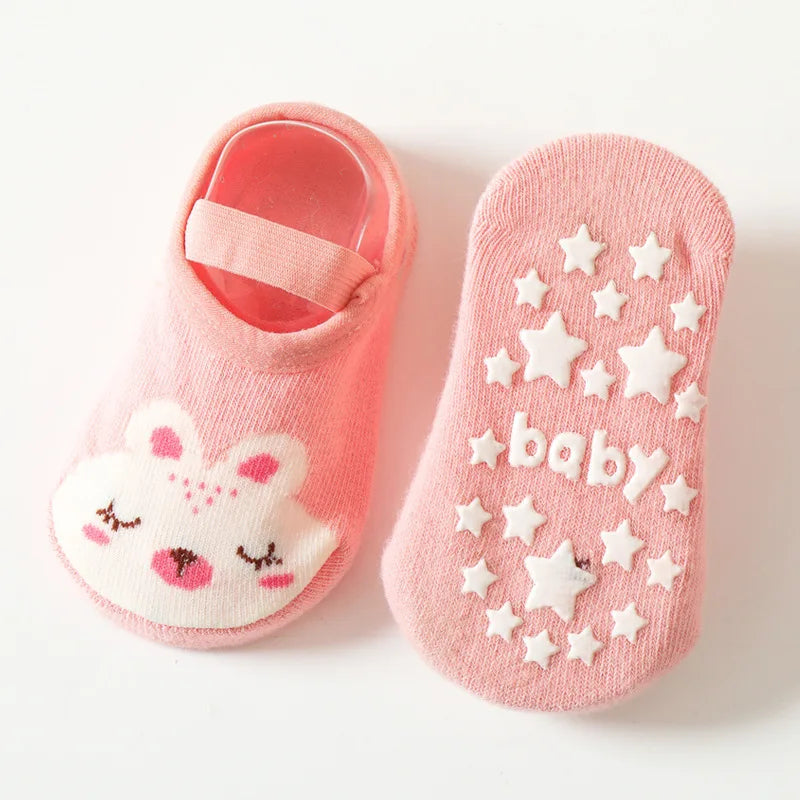 Spring Anti Slip Baby Socks Toddler Kids Floor Socks with Rubber Soles Autumn Newborn Baby Boy Girl Cartoon Cute Ball