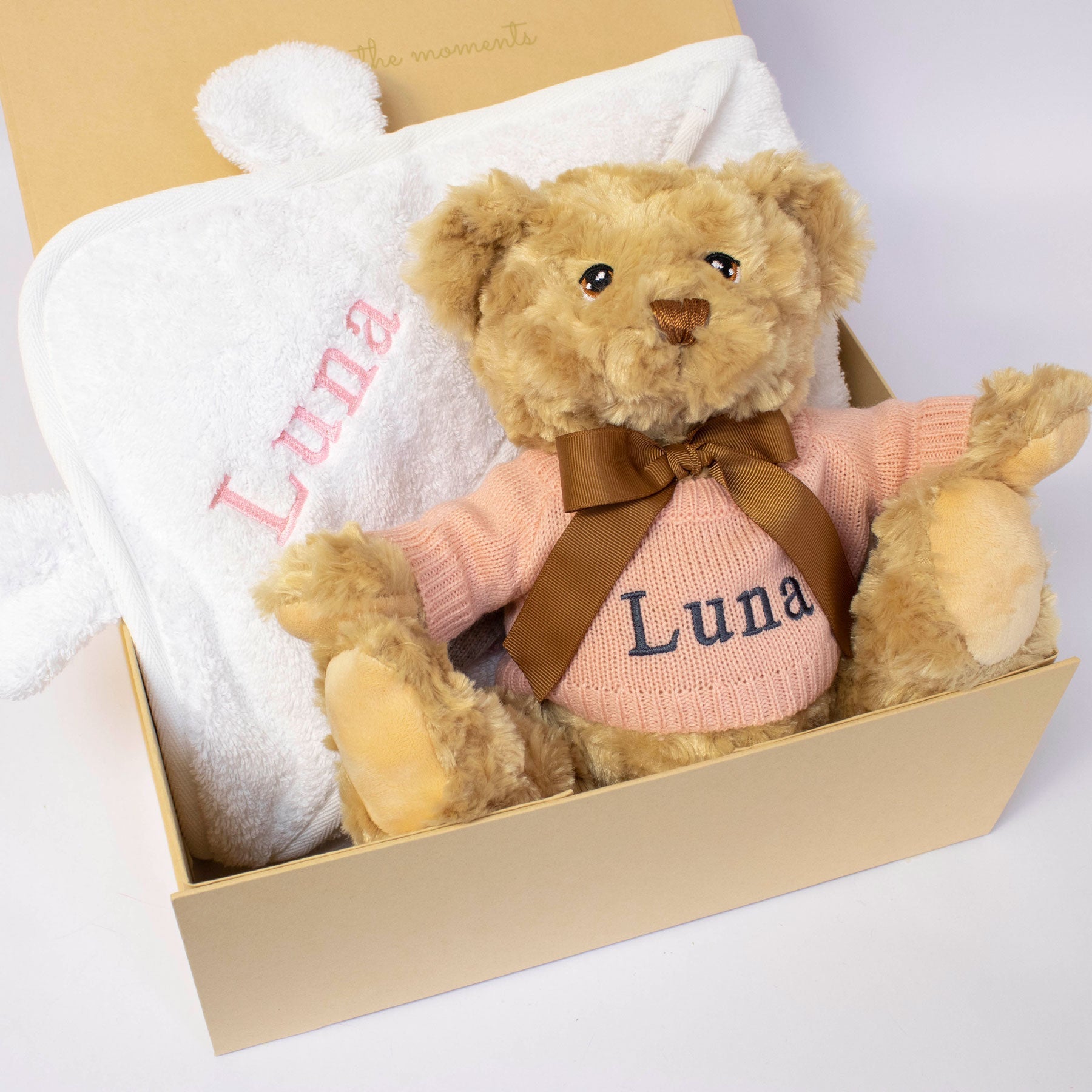Teddy and Towel Gift Set - Cherry blossom - Baby