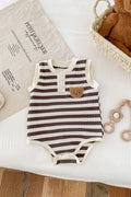 The Bear Beach Stripe Bodysuit - Black Stripe / 0-6 M - Bodysuits