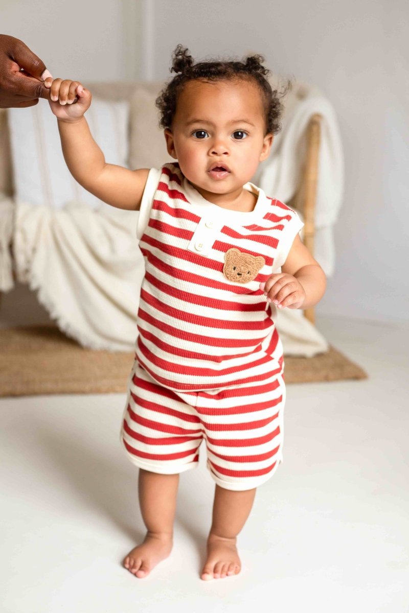 The Bear Beach Stripe Shorts & T-Shirt - Outfit Sets