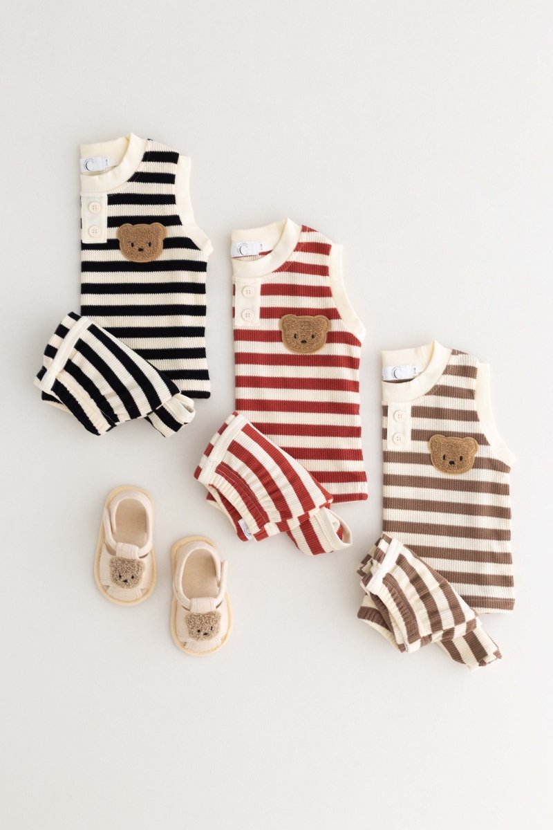 The Bear Beach Stripe Shorts & T-Shirt - Outfit Sets