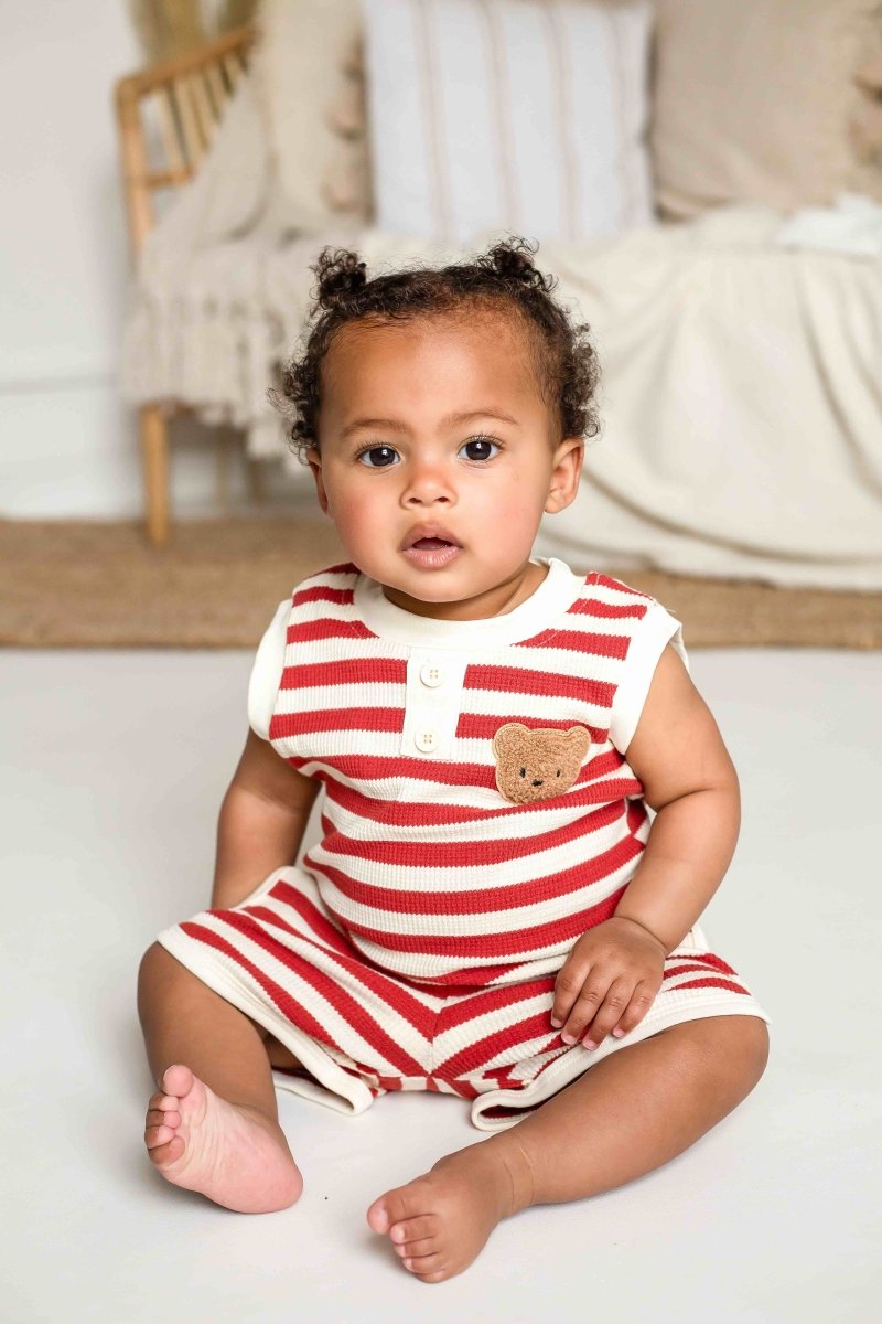 The Bear Beach Stripe Shorts & T-Shirt - Outfit Sets