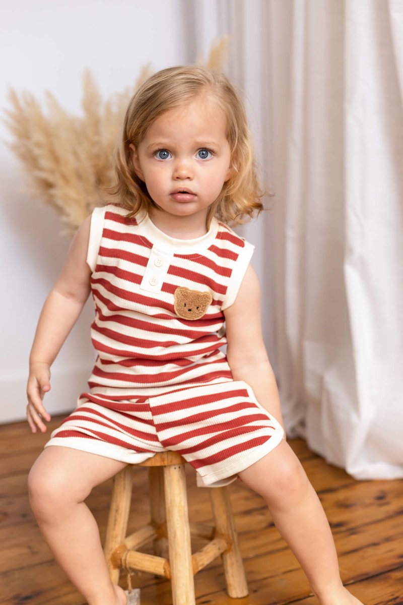 The Bear Beach Stripe Shorts & T-Shirt - Outfit Sets