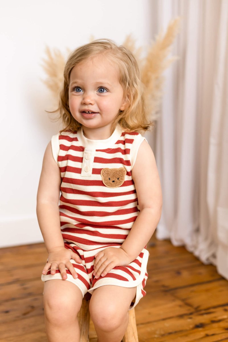 The Bear Beach Stripe Shorts & T-Shirt - Outfit Sets