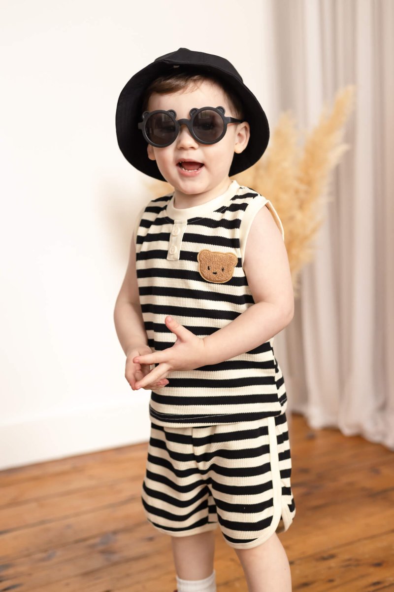 The Bear Beach Stripe Shorts & T-Shirt - Outfit Sets