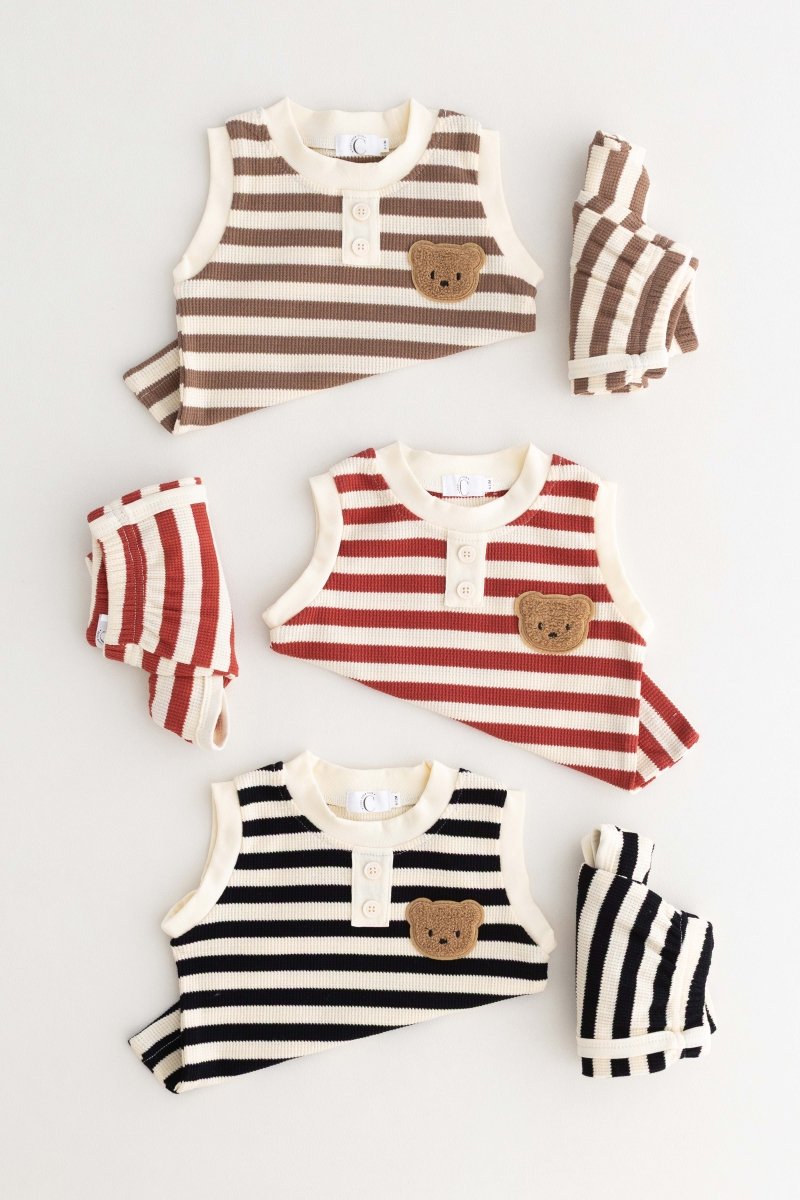 The Bear Beach Stripe Shorts & T-Shirt - Outfit Sets