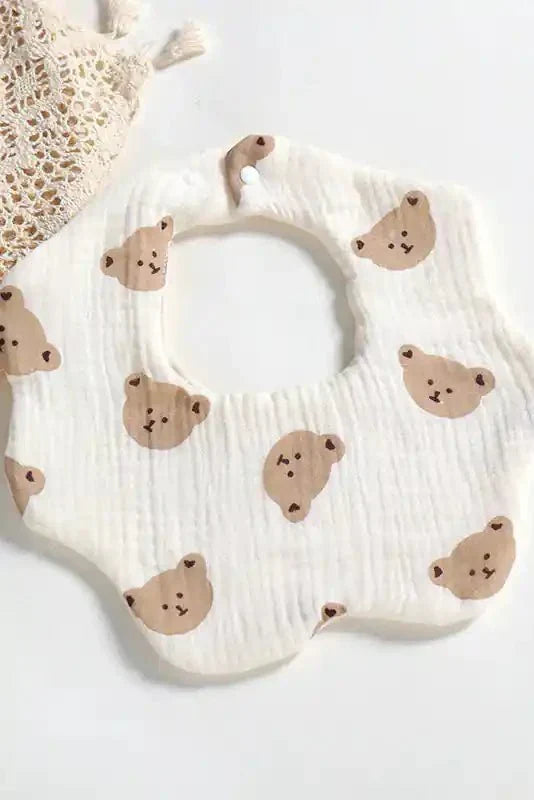 The Bear Bib 100% Cotton Creme - Bibs