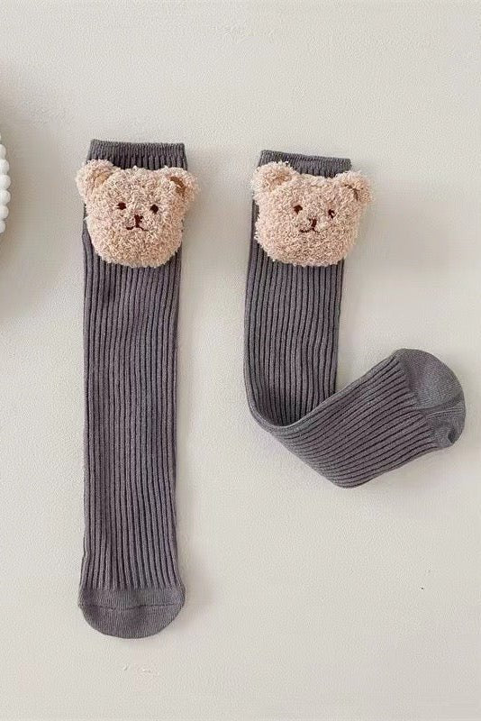 The Bear Knee Socks - Super Soft - Grey - Socks