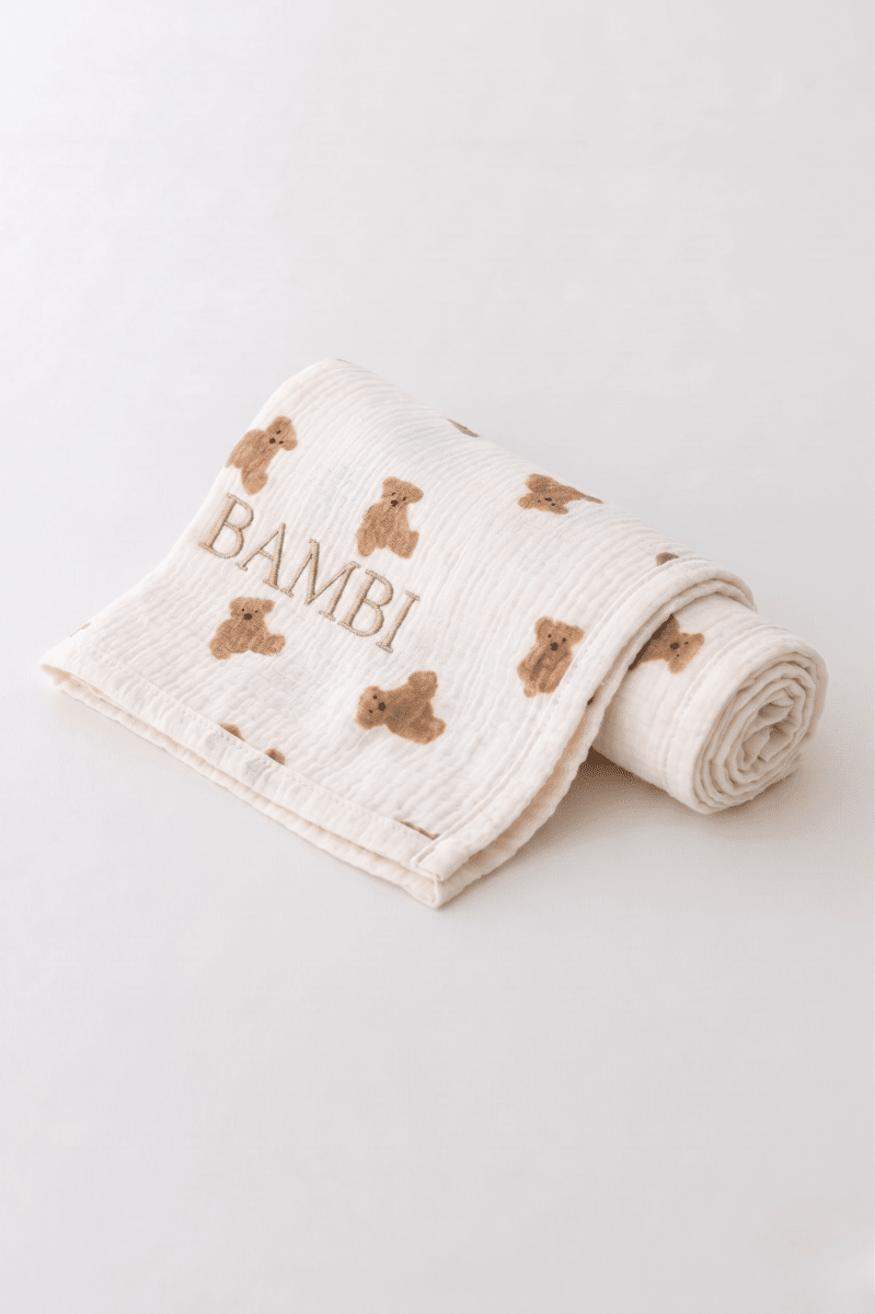 The Bear Muslin Blanket Swaddle - Blankets