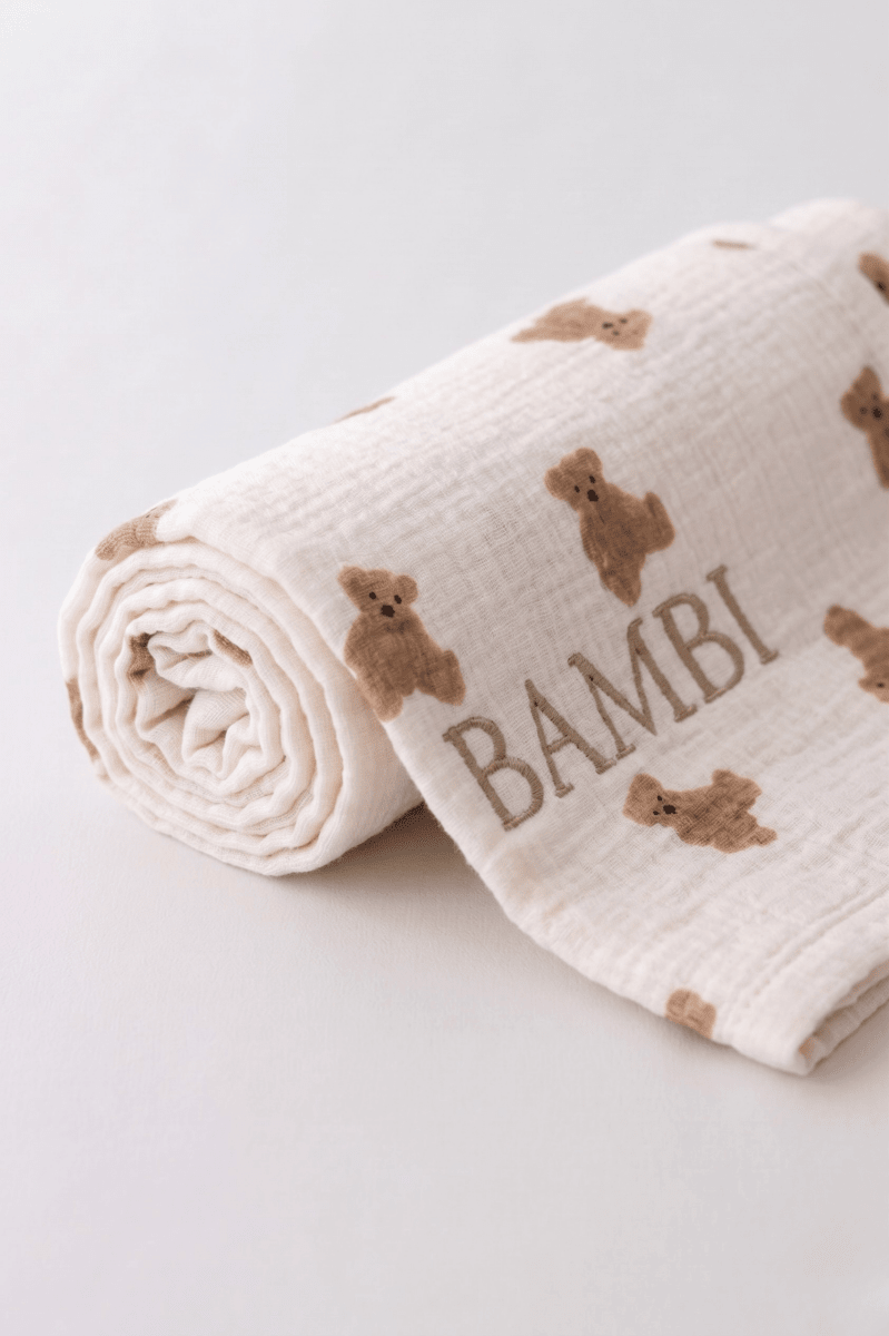 The Bear Muslin Blanket Swaddle - Blankets